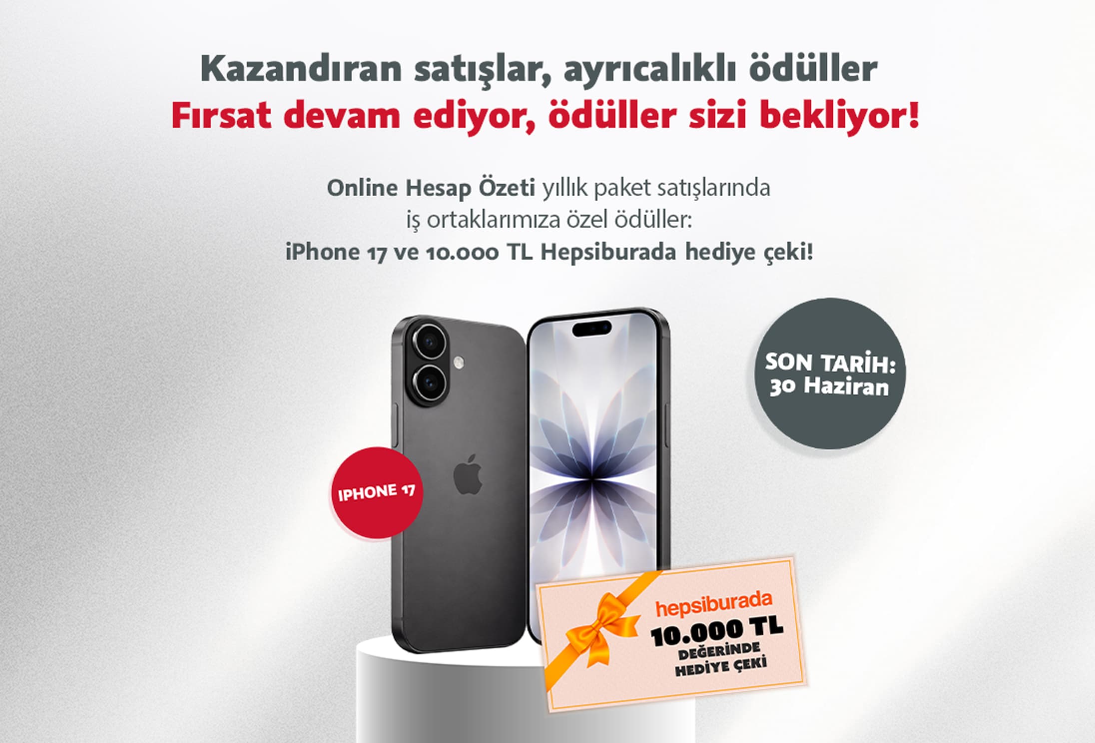 Satışlarınızı Artırın, iPhone 17 veya 10.000 TL değerinde Hepsiburada Hediye Çeki Kazanın!