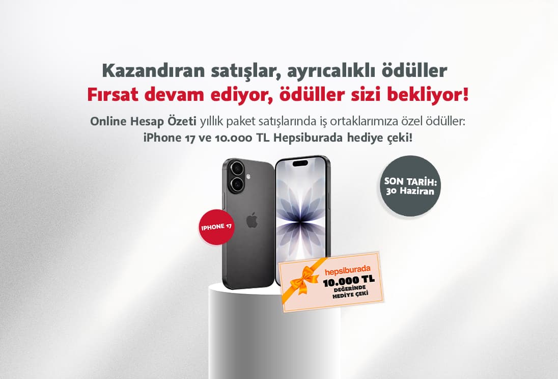 Satışlarınızı Artırın, iPhone 17 veya 10.000 TL değerinde Hepsiburada Hediye Çeki Kazanın!