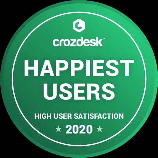 Crozdesk Happiest Users Badge 2020 ödül görseli